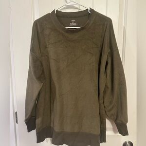 Army Green Aerie Fuzzy Crewneck